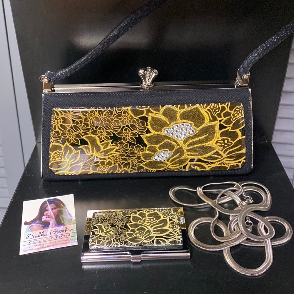 Debbie Brooks Gem LX Long Clutch w/matching business card holder- New